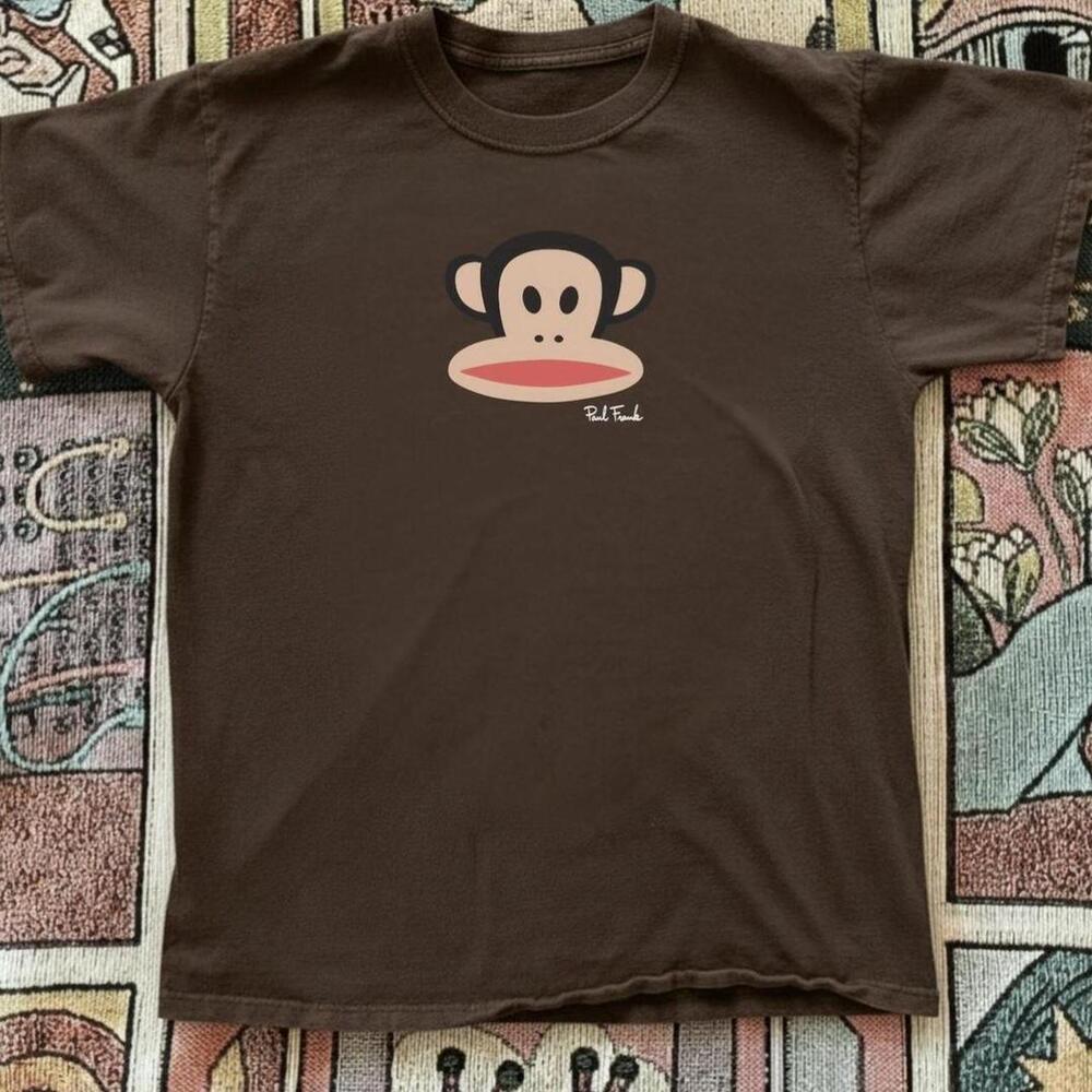 Gildan Men Brown T-Shirt, Brown Paul Frank Tee With Accents